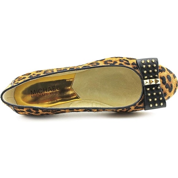 Michael Michael Kors Devin Cheetah Brown Haircalf Ballet Flat Size 8.5 - Picture 2 of 5